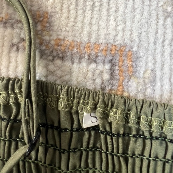 Olive Green Button Down Spaghetti Dress - Picture 3 of 4